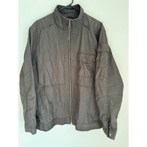 Tommy Bahama Utility Jacket Cotton Olive Green Pockets